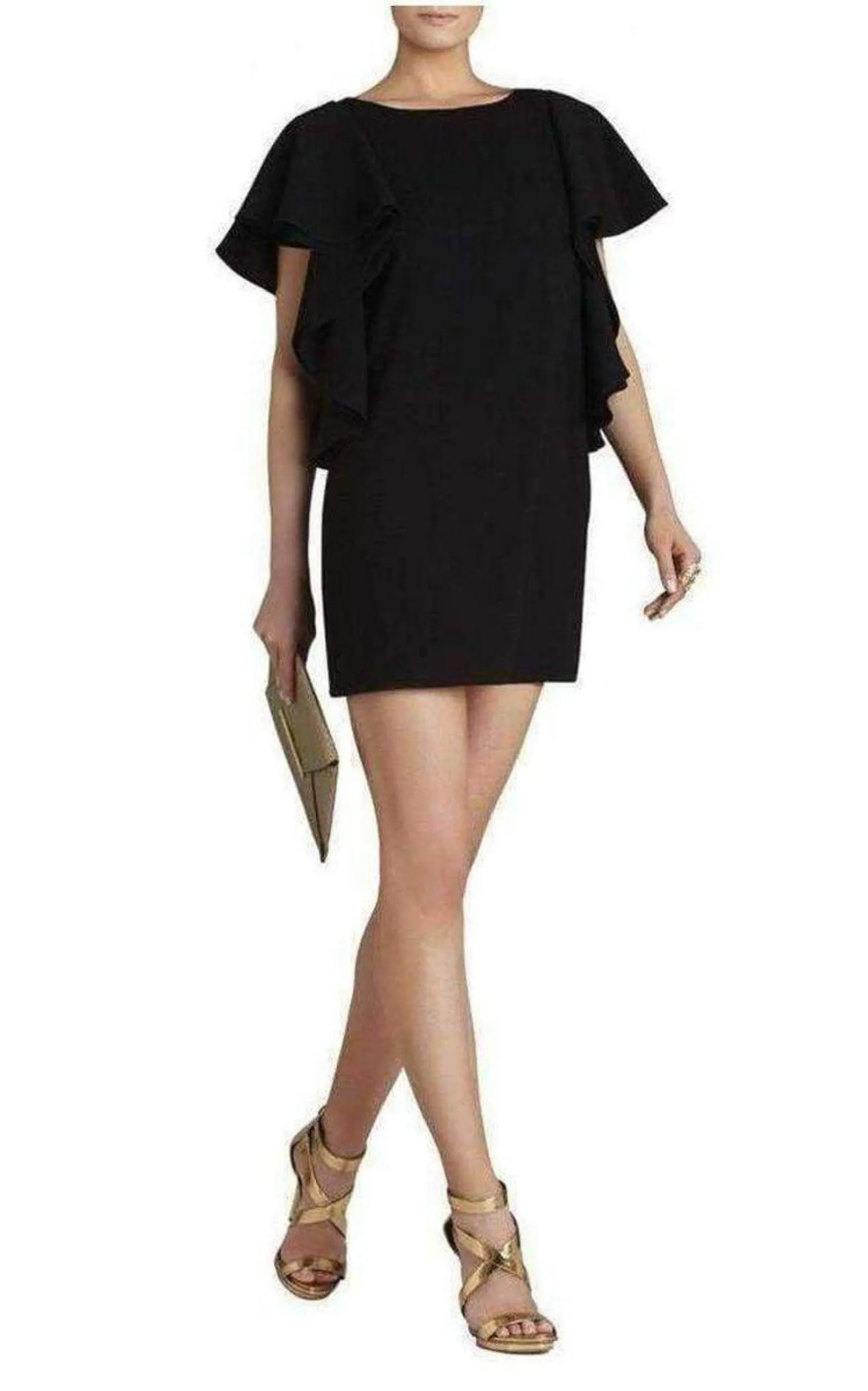 Black Solace Ruffle Sleeve Dress
