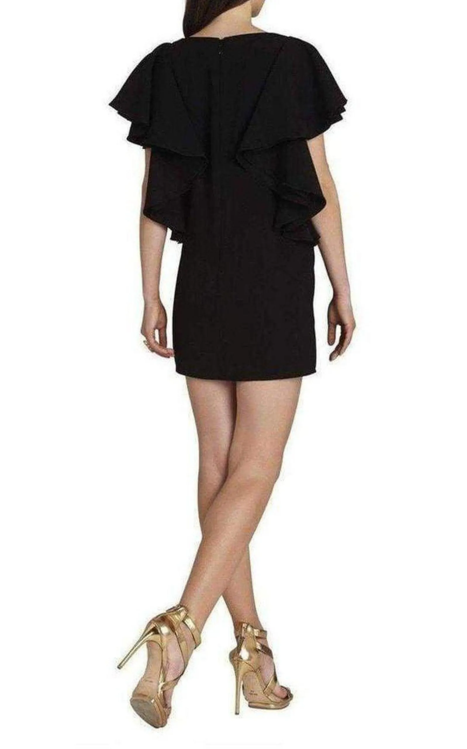 Black Solace Ruffle Sleeve Dress