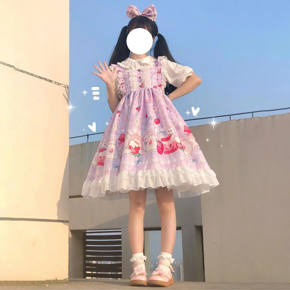 Lolita High-waist Falbala Slip Dress